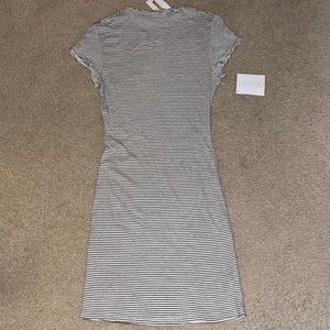 Black & White Striped Form Fitted Dress L